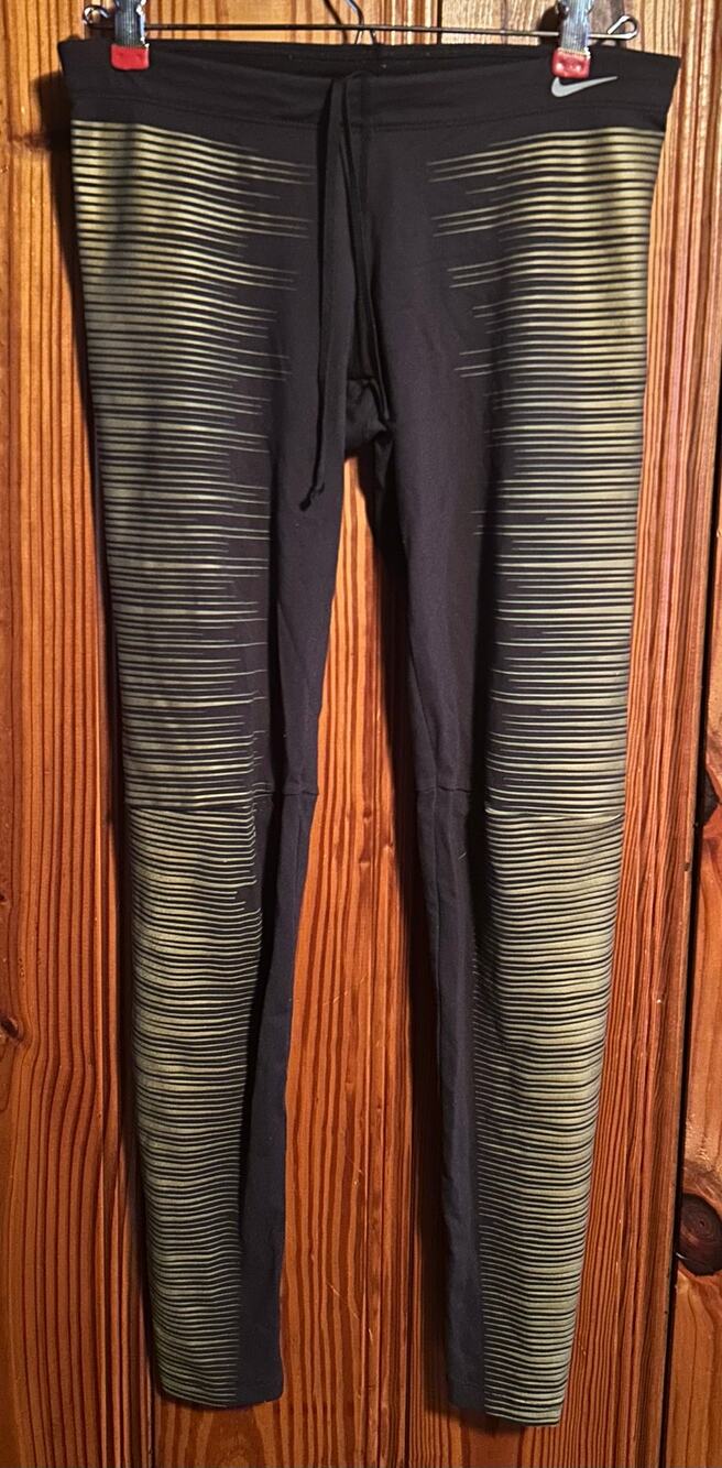Nike FLASH Women's Leggings Reflective Running Gold Workout Gym Dri-Fit Small